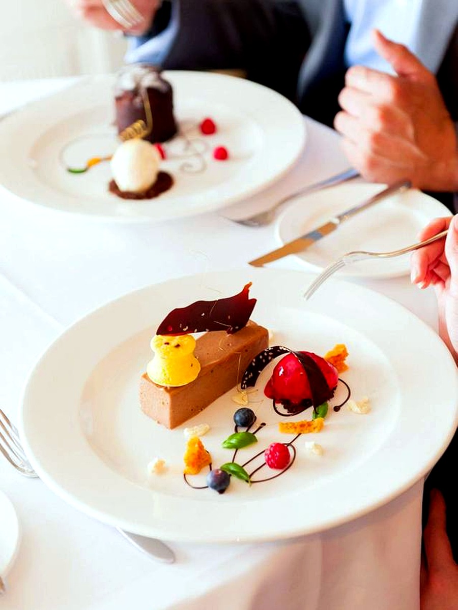 Private dining dessert served to guests